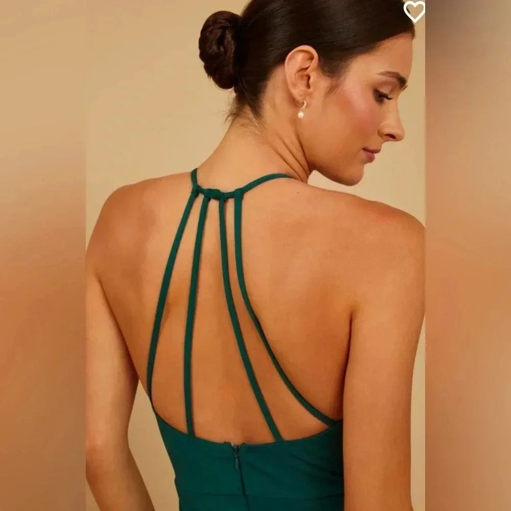 Lulus Forest Laurel Dress Large Luxe Crepe NWT - Picture 6 of 9